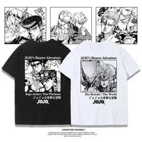 Fashion Jojo Bizarre Adventure Short Sleeve T-shirt Vaporwave Aesthetic Jotaro T-Shirt Harajuku Y2k Tee Overd Men Women Tops#Color(3) S juoda