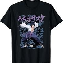 Ripple Junction x Naruto Shippuden Sasuke Uchiha Curse Anime T-Shirt S juoda