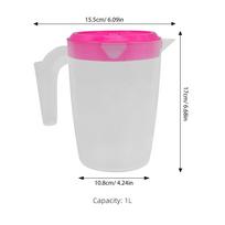 2pcs 1L Plastic Cold Water Pitcher With Lid Leakproof Beverage Container For Juice Milk Iced Tea Fridge Storage Party Use Large