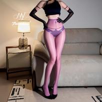 Sex stockings  Morning Light  ultra-thin aurora socks, oily and shiny first-line gear, sexy and pure desire can be inserted into large-size pantyhose [1d aurora] closed style violetinė