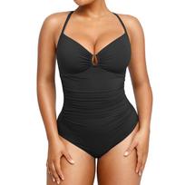 Women's One-Piece Fashionable Sexy Bikini With Padded Cups And Underwire-Free Swimsuit M juoda