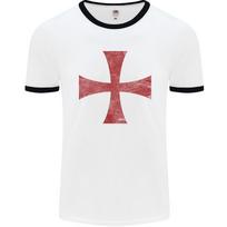 26 Tamplierių Kryžiaus Karnavalinis Kostiumas Vyriški Ringer marškinėliai Unisex marškinėliai M brown