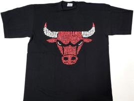 BULLS T-shirt Chicago 100% Heavy Cotton Tee Adult Men's XL Black New L