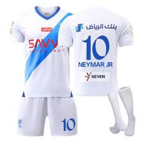 2023-24 Al-Hilal Away #10 NEYMAR JR Sport Training Jersey Set with Socks Teens Kids Adults Custome Name Football Kits 16