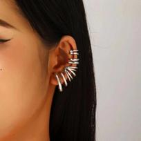 1Pcs Punk Darts Shape Chain Tassel Clip Earrings for Men Women Gothic Non Piercing Cartilage Ear Cuff Y2K Zircon Gifts varis
