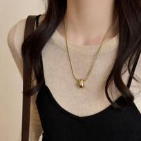 Fashion Waterdrop Pendant Necklace for Women Stainless Steel Snake Chain Necklaces Hip Pop Jewelry Gift