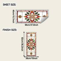 Retro Pattern Painted Mandala Outdoor Balcony Glass Display Window Sticker white