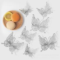 12pcs/Set Rose Gold Silver Hollow Three-Dimensional Butterfly 3D Wall Sticker Lllusory Color Simulation Decorative Butterfly Dec 1set