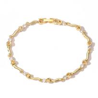 HECHENG,7 Styles Wrist Chain Slim Delicate Ladies Jewellery Bracelet 18K Gold Plated Brass Bracelet Lobster Clasp Adjustable Other