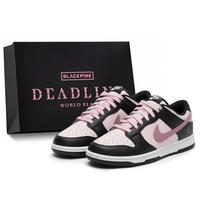 Nike Dunk 'BlackPink Gallon Pink Peach Slip Resistant Low top Skateboard Shoes Unisex Black Pink DD1503-101(Team-S-BOX) 36