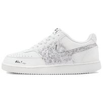Nike Court Vision 1 Shimmer Leather Slip Resistant Cushioning Abrasion Resistant Low top Skateboard Shoes Unisex DH2987-101(Team916-) 40.5