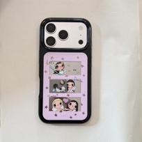 Small Jade Cartoon Mirror iPhone 14/13/ProMax Case | Anti-Fall Full Coverage iPhone 17 Pro