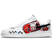 Nike Court Vision 1 Pixel Storm Abrasion Resistant Low top Skateboard Shoes Men's White Red DH2987-101(team488-) 39
