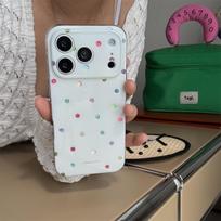 Paauksuotas spalvingas taškuotas apsaugantis dėklas iPhone 15/17/16 PRO MAX iPhone 15 Pro black
