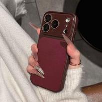 Leather Texture Drop-Proof Case for iPhone 14/15/16/17 Pro Max - Solid Color Design. 17