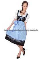 Bavarian Oktoberfest Costume: Traditional Beer Girl Party Dress S šviesiai mėlyna spalva