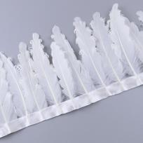 6-8  Balta Garbanota Žąsies Plunksnų Apdaila Juostelė Kūrimas Kalėdų Dekoratyviniai Festivaliai Amatai Natūrali Gulbės Pluma Apdaila Rankdarbiai 15-20cm 6-8inches