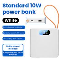 DIY Power Bank Kit 10W 22.5W Fast Charging, No Welding Design with 3x18650 Battery Case, Portable Power Supply Case