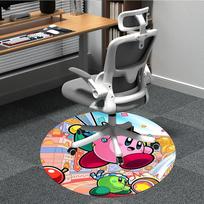 1pc Kirby Office Round Area Rug, Under Office Chairs Bedroom Living Room Home Decor, Room Deco, Available in Various Sizes188 80cm by 80cm