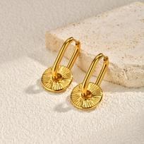 Elegant Zircon Hollow Flower WaterDrop Earrings 18K Gold Plated Stainless Steel Geometric Earrings for Women Fashion Jewelry