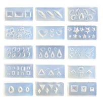 15Pcs Nail Art Molds UV Epoxy Resin Glue Silicone Mould Faceted Gem Love Flower Decorative Sticker Nail Jewelry 1