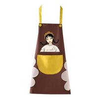 Waterproof Anti-Oil Sleeveless Cartoon Girl Waist Bib Pinafore Kitchen Apron 7