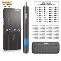 JAKEMY JM-Y03 Plus Belaidis Elektrinis Atsuktuvų Rinkinys su LED Šviesa Įkraunamas Mobiliojo Telefono Kameros Ardymo Atsuktuvų Rinkinys