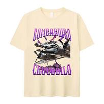 Funny Meme Bombardino Crocodile Plane Bomber Graphics T Shirts  Women Casual OversizedShort Sleeve Tshirt Streetwear S