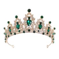 Prabangi Elegantiška Princesės Karūna Plaukų Aksesuarai Tiara Moterims Vakarėliui Vestuvėms Nuotakos Karūna Galvos Papuošalas mėlyna