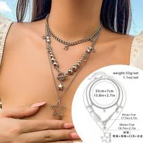 Y2k heavy beaded choker necklace - sweet & cool star tassel, unique design for women specification