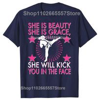 Funny Karate Taekwondo Girl Women Karate Kick Tshirts Unisex Womens Fashion Casual Tshirt 100 Cotton Loose Oversized T Shirt S