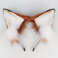 Nick Fox Ears Plush Tail Set Halloween Party Dress Up Props Comic Convention Cosplay Costume Accessories Woman Animal Headdress