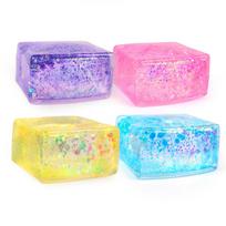 Toys Glitter Ice Cubes Colorful Sensory Fidget for Adults  Fun Squeeze Ball Stress Relief Holiday Birthday Gifts Kids