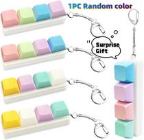 4 Keys Button Keycap Fidget Keychain Keyboard Key Toy Keyboard Clicker Toy Keyboard Cube Toy for Adult Gift Presents To Relief Pass Time 8 cm