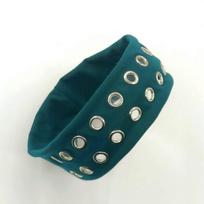 Gifts Metal Rock Hollow Eyelet Elastic Headband Hair Accessory Air Eye Studded Headbands Fabric Casual Sports Headbands
