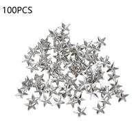 15mm DIY Clothing Accessories Rock Punk Silver Star Rivets Studs Spikes Leather Craft Spots Nailhead balta
