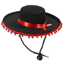 Halloween Zoro fuzz ball Mexican Sombrero Hats Photo Shoot Props Carnival Costume Wide Brimmed Hat Party Decorate Casual raudona