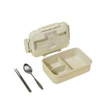 Lunch Box with Compartments Microwave Safe Bento Box for Office and School Use Leak Proof Lunch Container with Spoon and Chopsticks Included one size smėlis