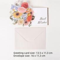New 3D Pop-up Style 3D Greeting Card Creative Handmade Creative Flower Card Romantic Blessing Card Wedding Invitations raudona