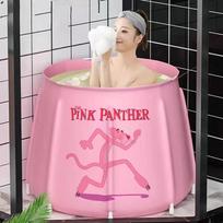 Padded Folding Adult and Child Bathtub Sauna Barrel 8 Support Frame Pink Leopard 65x65