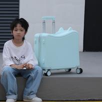 Children's 20  Ride-On Carry-On Trolley with Password Lock 20-inch mėtų žalios spalvos