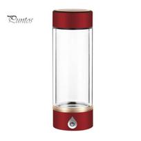 Portable Hydrogen Water Bottle Rapid 3-Minute Electrolysis Safer Healthier Drinking Water High Borosilicate Glass Cup raudona