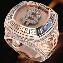 Luxurious Bitcoin Commemorative Ring Creative Metal Punk Hip-hop Rock Trend Men's and Women's Ring Party Light Luxury Gift 7