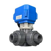 TM0 serija PVC/UPVC rutuliniam vožtuvui, elektrinis pavaros mechanizmas, reduktorinis variklis, 3-krypčių, DC9-36V, OEM bendras elektrinis valdymo vožtuvas