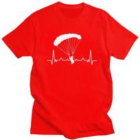Individualūs Širdies Ritmo Parapendio Ekstremalaus Sporto Nuotykių Parapendio T-shirt'ai Vyrams Trumpomis Rankovėmis Laisvalaikio T-shirt'as Parašiutizmo T-shirt'ai S