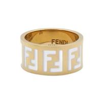 Fendi Raidės Logotipo Žiedas Vyriški žiedai Auksinis 8AG945TL9F0A48 F,Gold
