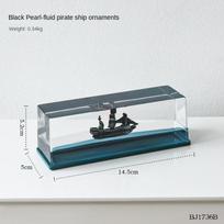 Float Titanic Ship Fluid Liquid Drift Bottle Black Pearl Barco Figure Ship Boat Decor Living Room Decoration Desk Accessories