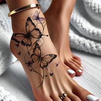 1 vnt. Madingas Šaunus Laikinas Tatuiruotės Lipdukas Spalvingas Drugelio Dizainas Poros Netikra Tatuiruotė Vienkartinio Naudojimo Kūno Dažai