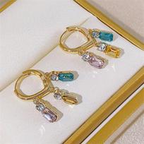 2024 Fashion Chroma Crystal Water Drop Earrings For women Glamour Zircon Accessories