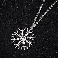 Norse Vikings Pendant Stainless Steel Vegvisir Compass Nordic Runes Odin Men Women Necklace Gift